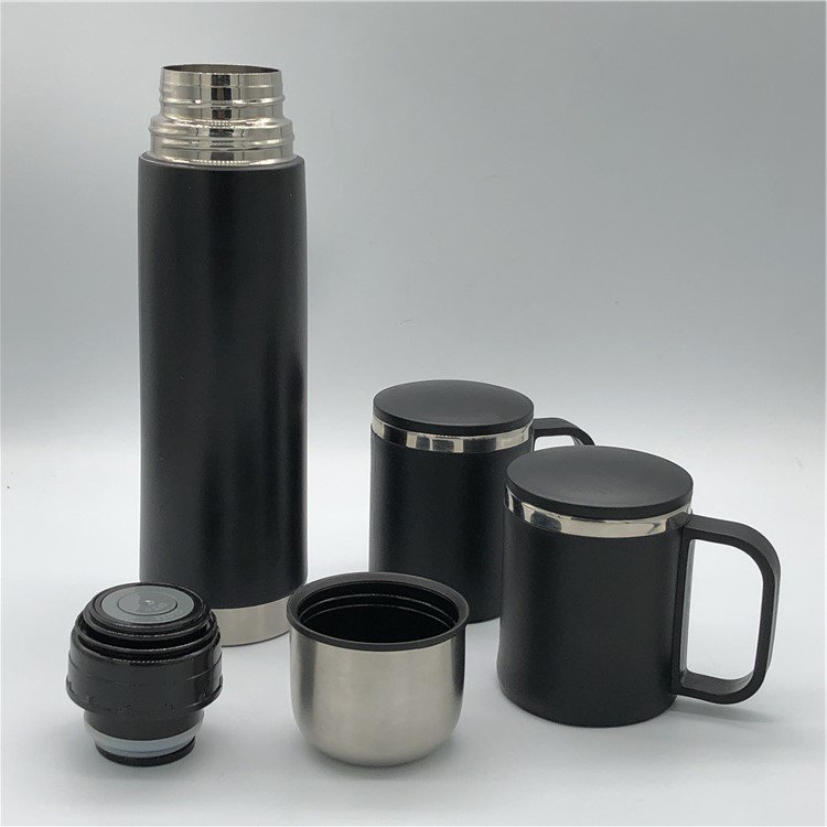 Customized Double Wall Stainless Steel Water Bottle Vacuum Flask Set Business Tea Gift Set Box