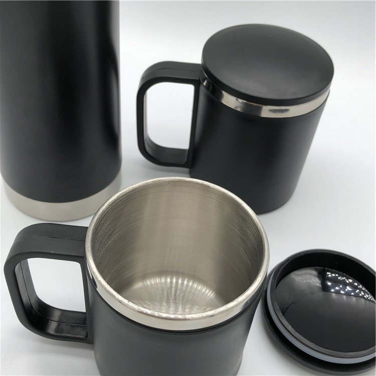 Customized Double Wall Stainless Steel Water Bottle Vacuum Flask Set Business Tea Gift Set Box