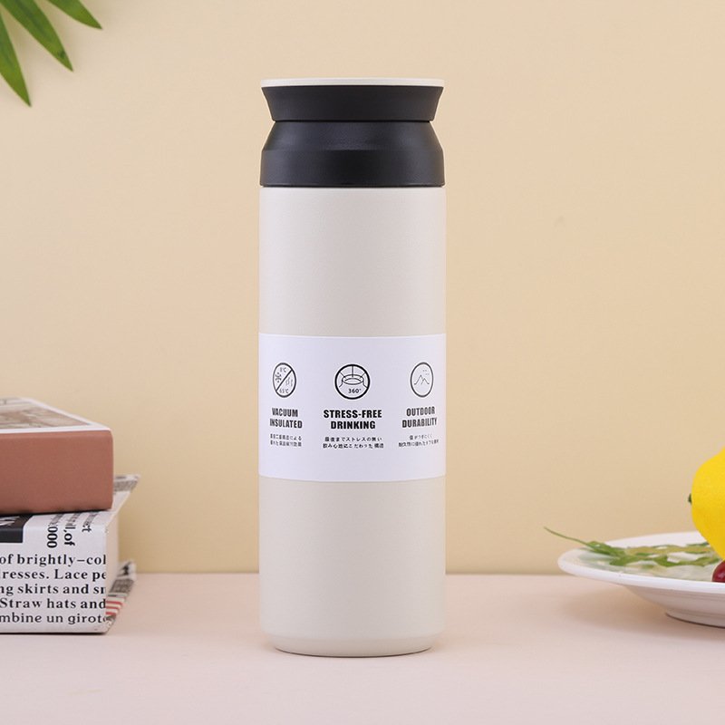Stainless steel sport kettle outdoor large capacity portable mountaineering kettle large mouth thermos cup customized logo 500ml