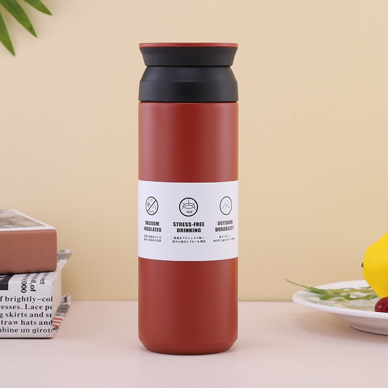 Stainless steel sport kettle outdoor large capacity portable mountaineering kettle large mouth thermos cup customized logo 500ml