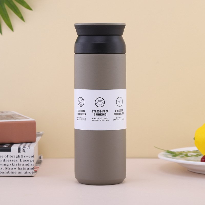 Stainless steel sport kettle outdoor large capacity portable mountaineering kettle large mouth thermos cup customized logo 500ml
