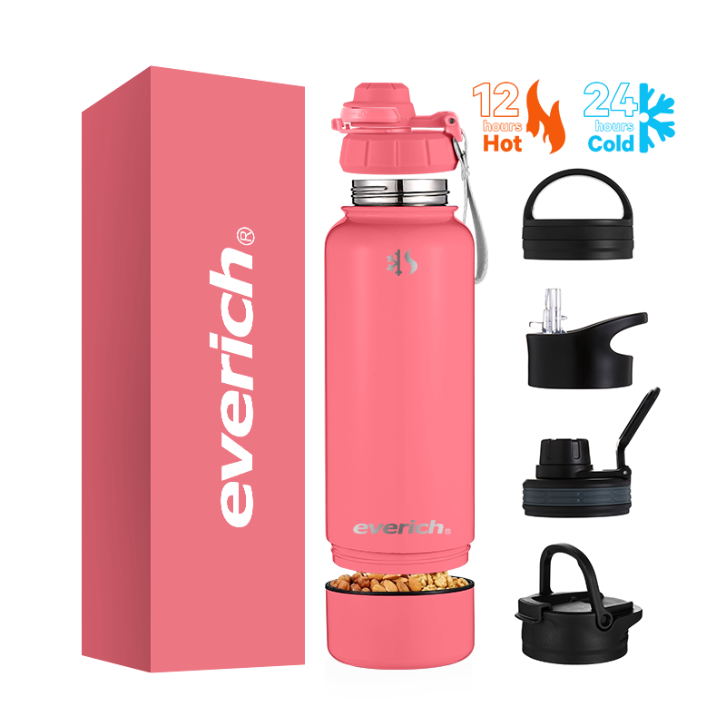 stainless steel insulated vacuum flasks with wide mouth water bottle 32oz stainless steel sports bottle with storage box