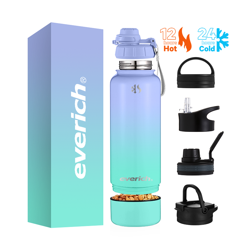 stainless steel insulated vacuum flasks with wide mouth water bottle 32oz stainless steel sports bottle with storage box