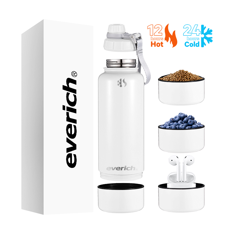 stainless steel insulated vacuum flasks with wide mouth water bottle 32oz stainless steel sports bottle with storage box