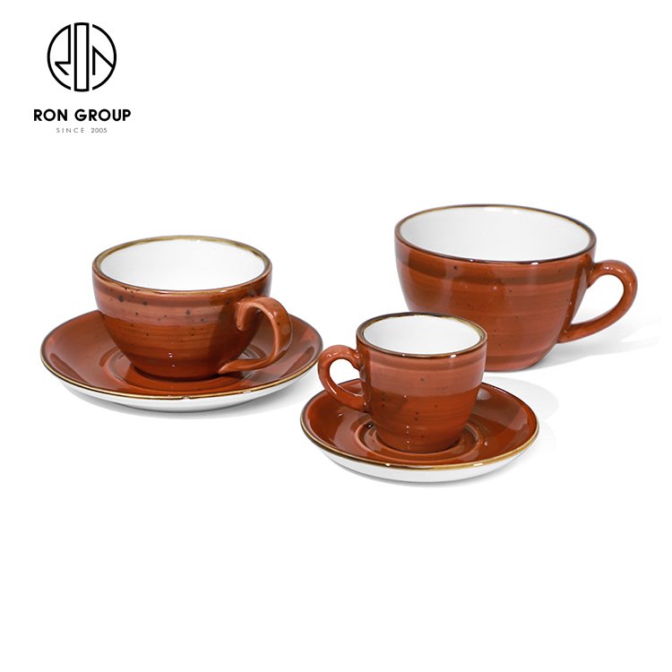 Luxury Special Drinkware Ceramic Tea Coffee Ceramic Cups Wholesale Tableware Mug Restaurants Tea Ceramic Cup With Plate