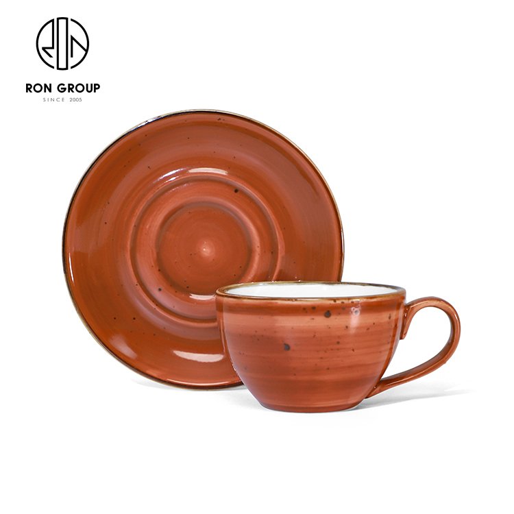 Luxury Special Drinkware Ceramic Tea Coffee Ceramic Cups Wholesale Tableware Mug Restaurants Tea Ceramic Cup With Plate