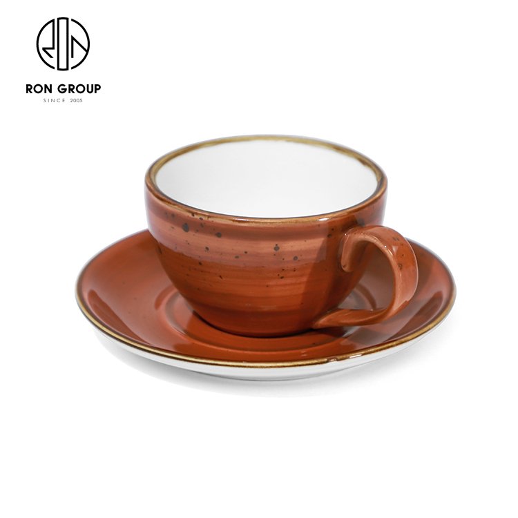Luxury Special Drinkware Ceramic Tea Coffee Ceramic Cups Wholesale Tableware Mug Restaurants Tea Ceramic Cup With Plate