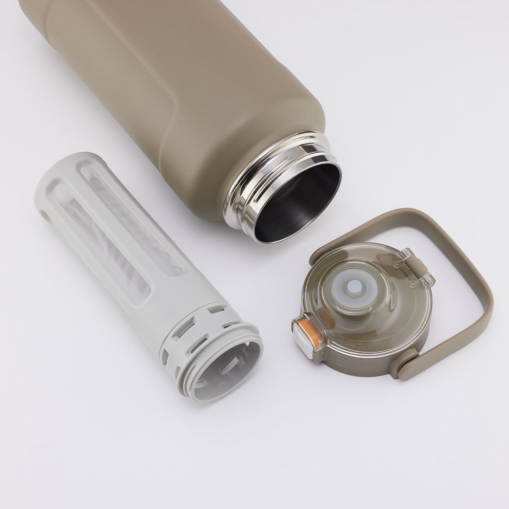 HAERS Outdoor 304 stainless steel vacuum insulated technology wholesale vacuum flask water bottle with filter and straw