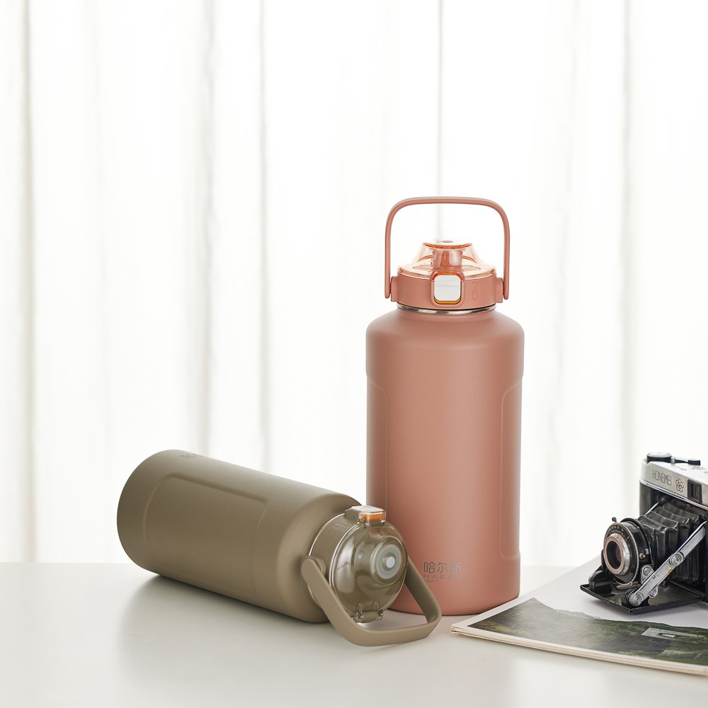 HAERS Outdoor 304 stainless steel vacuum insulated technology wholesale vacuum flask water bottle with filter and straw