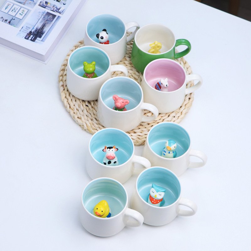 New Animal Ceramic Mug Breakfast Milk Coffee Solid Color Panda Ceramic Mugs Ceramic Mugs 3D
