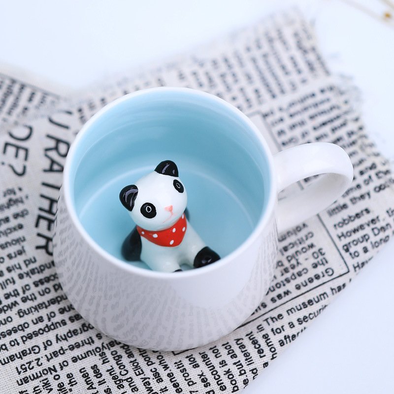 New Animal Ceramic Mug Breakfast Milk Coffee Solid Color Panda Ceramic Mugs Ceramic Mugs 3D