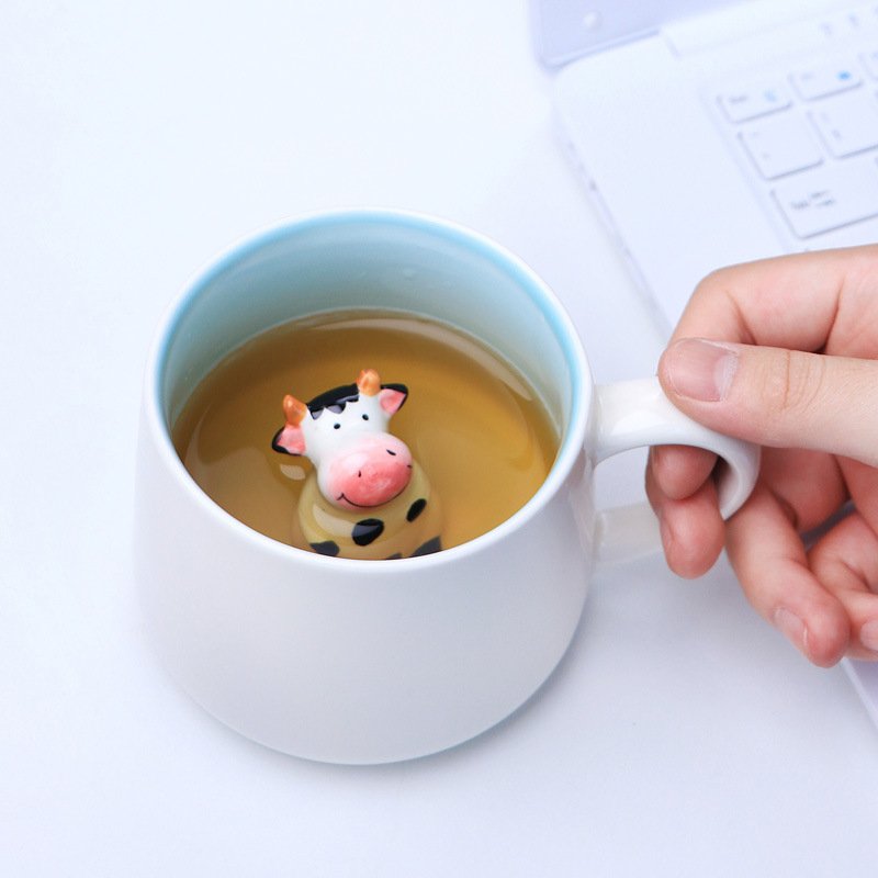 New Animal Ceramic Mug Breakfast Milk Coffee Solid Color Panda Ceramic Mugs Ceramic Mugs 3D