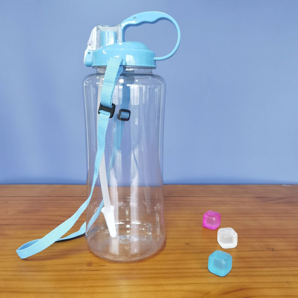 Real Plastic Space Cup 1L 2L Large Capacity Portable Strap Outdoor Sports Water Bottles With Custom Logo