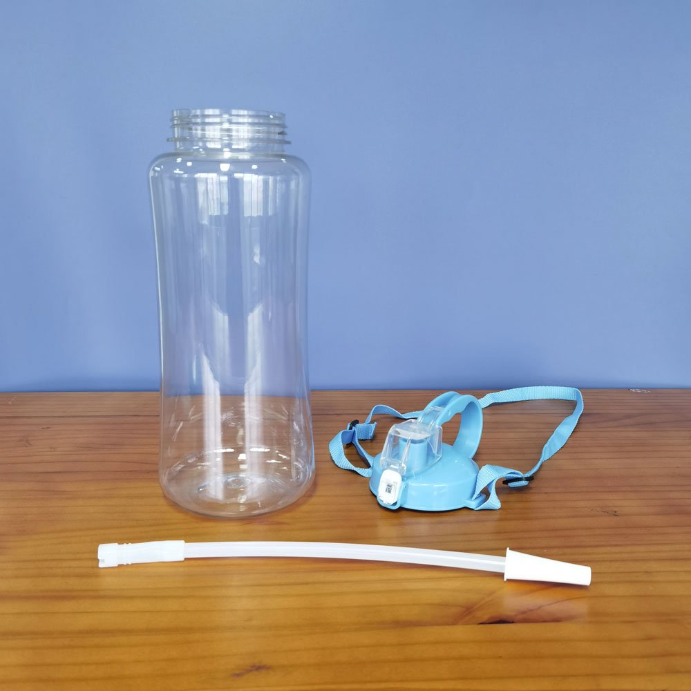 Real Plastic Space Cup 1L 2L Large Capacity Portable Strap Outdoor Sports Water Bottles With Custom Logo