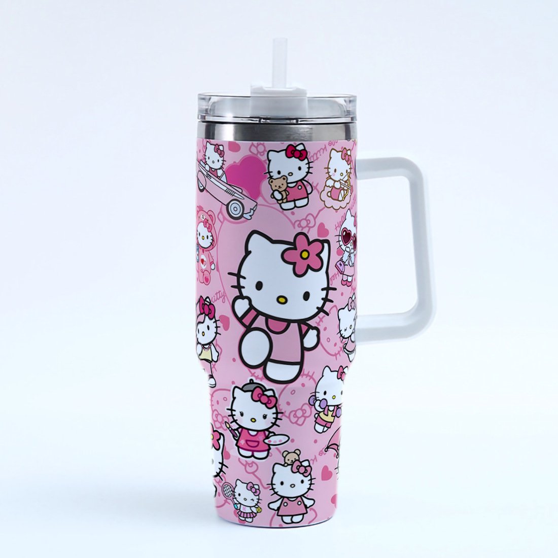 Ruunjoy Cute Anime Sanrioed Hello Kt 40oz With Handle Kid Water Stainless Steel Water Bottle Insulated Hot Mug Vacuum Coffee Cup