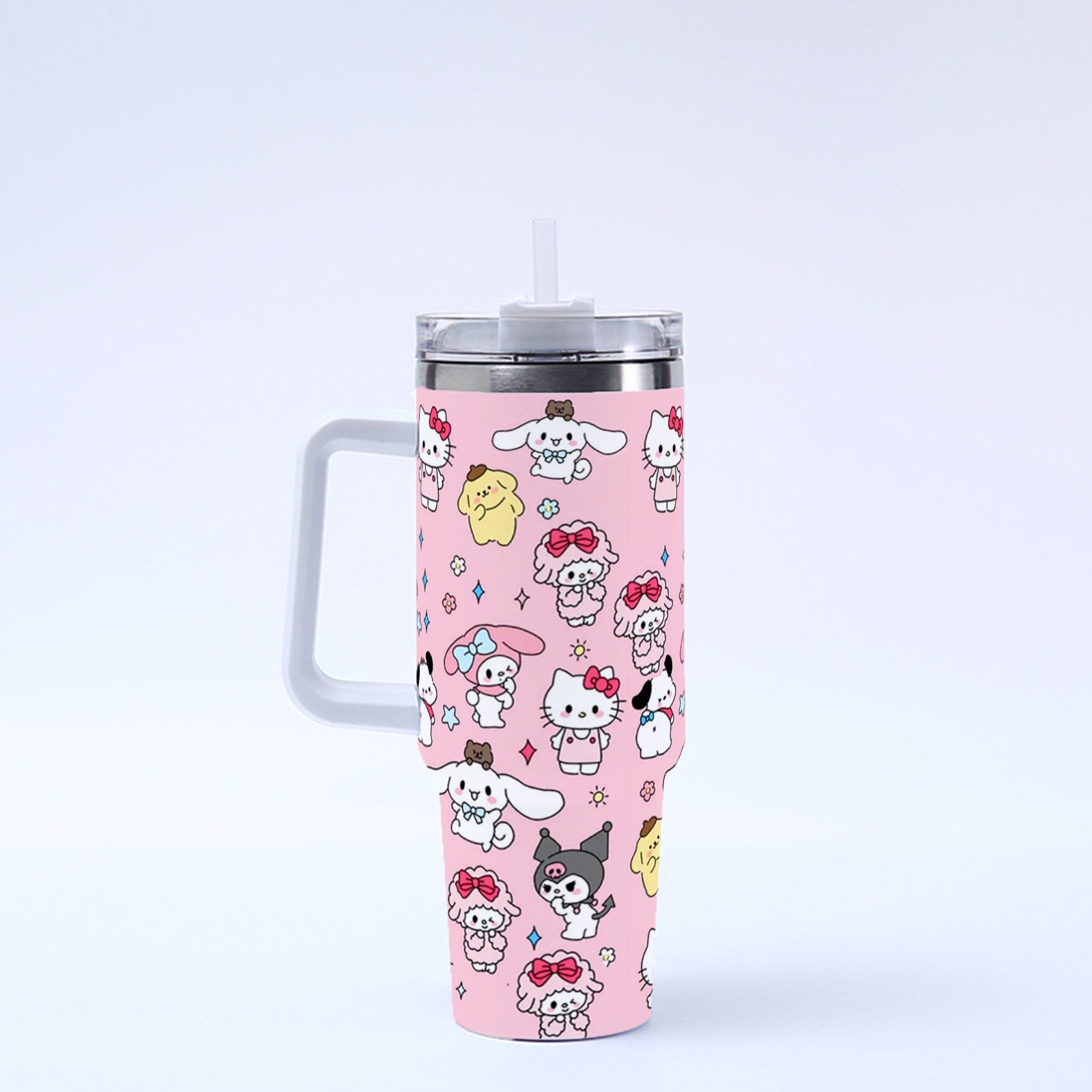 Ruunjoy Cute Anime Sanrioed Hello Kt 40oz With Handle Kid Water Stainless Steel Water Bottle Insulated Hot Mug Vacuum Coffee Cup