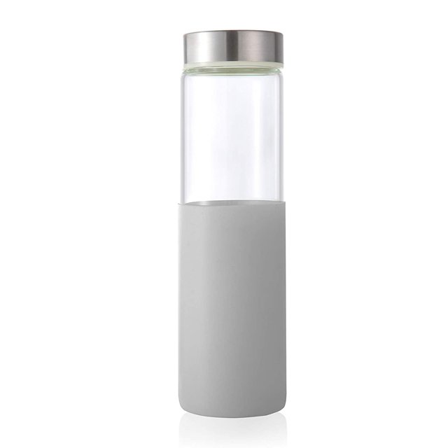 high borosilicate double wall travel tea mug glass water bottle