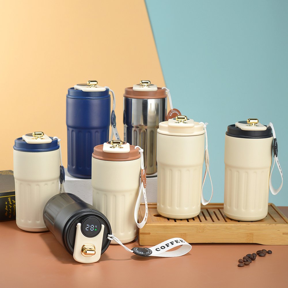 New creative thermos smart temperature display stainless steel vacuum flask logo custom intelligent with Led touch coffee mug