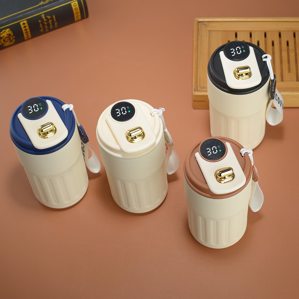 New creative thermos smart temperature display stainless steel vacuum flask logo custom intelligent with Led touch coffee mug