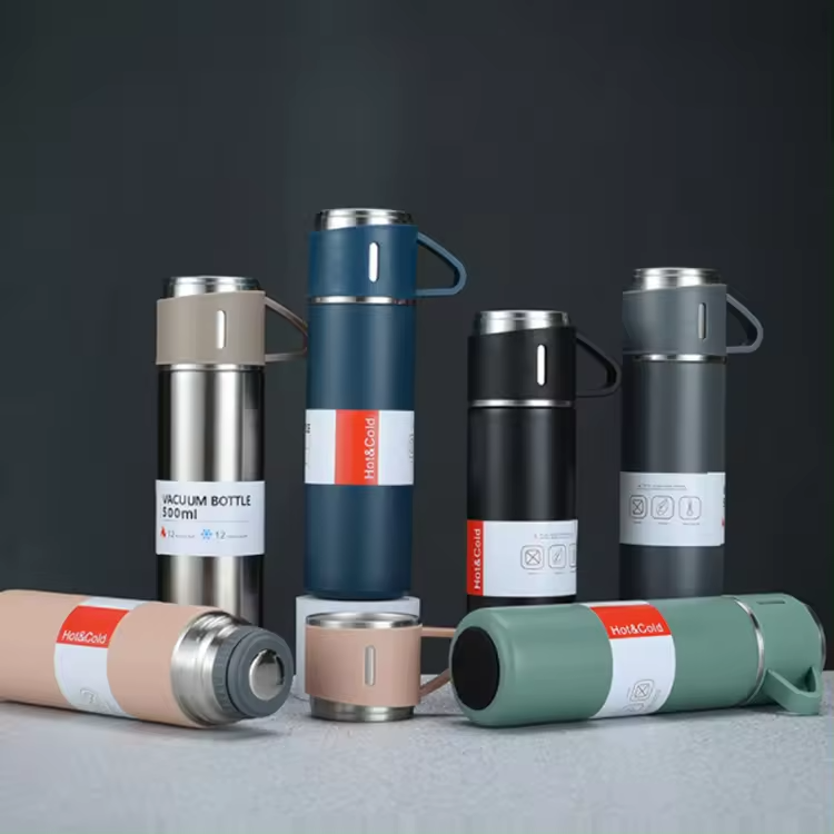 Unique Design Coffee Stainless Steel Vacuum Flask Set Thermos Vacuum Flasks Gift Box Set