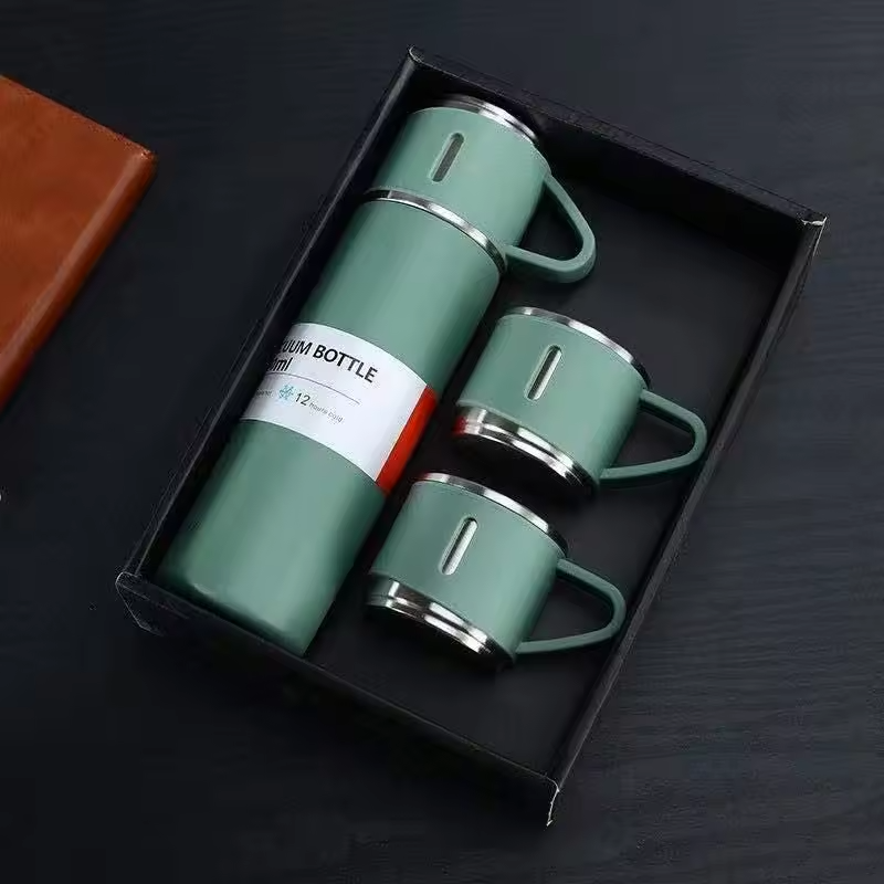 Unique Design Coffee Stainless Steel Vacuum Flask Set Thermos Vacuum Flasks Gift Box Set