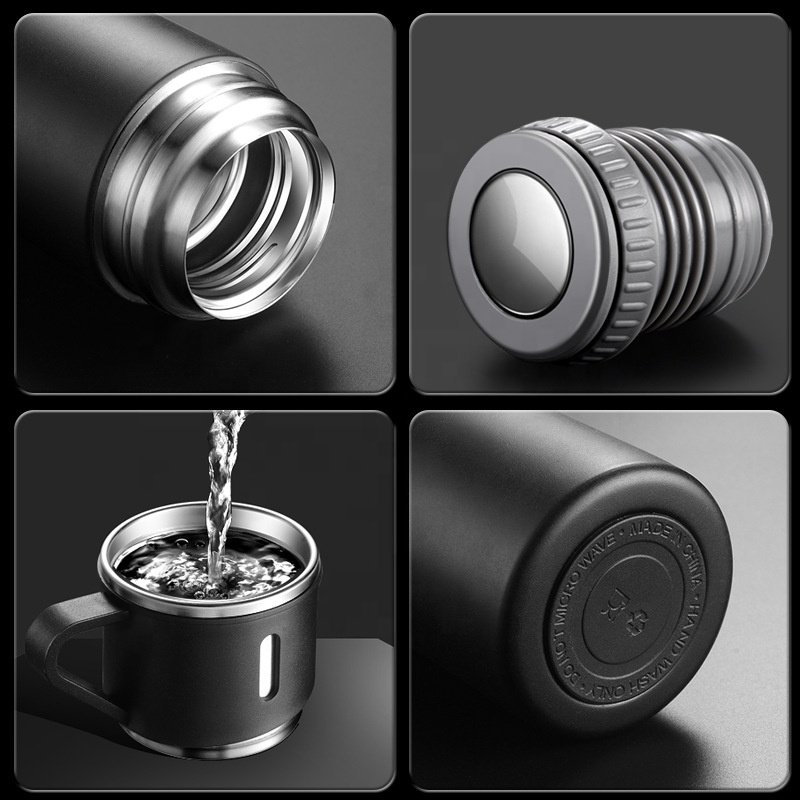 Corporate Business Double Stainless Steel Vacuum Flask Thermos Mug Gift Set Custom Insulation Cup Set with Lid