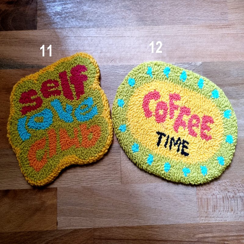 Coffee Time Rug Carpet Handmade New Home Gift Tufted Mug Rug Wall Decor Punch Needle Coaster