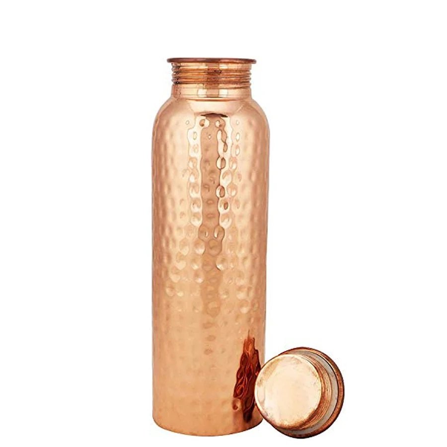 Good Quality Hammered 35 Oz Drinkware Water Bottle Set Pure Copper Water Bottle From S R Exports