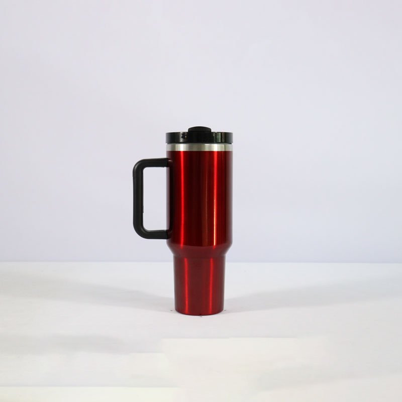 Wholesale 40oz rose gold leak-proof stainless steel insulated travel mug with handle and lid manufacture