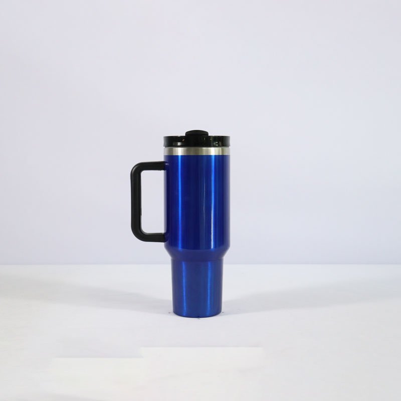 Wholesale 40oz rose gold leak-proof stainless steel insulated travel mug with handle and lid manufacture