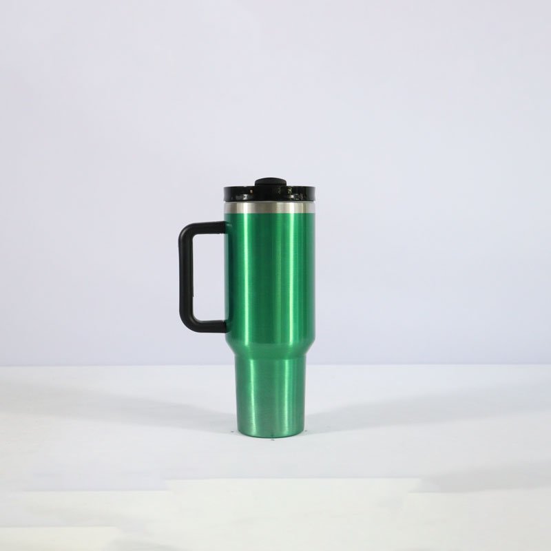 Wholesale 40oz rose gold leak-proof stainless steel insulated travel mug with handle and lid manufacture