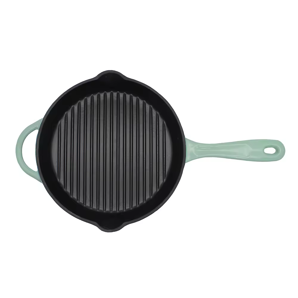 Houseware Non Stick 26cm Frying Pan Green Cast Iron Cookware Grill Roasting Pan Red Enamel Nonstick high-quality Frying Pan set