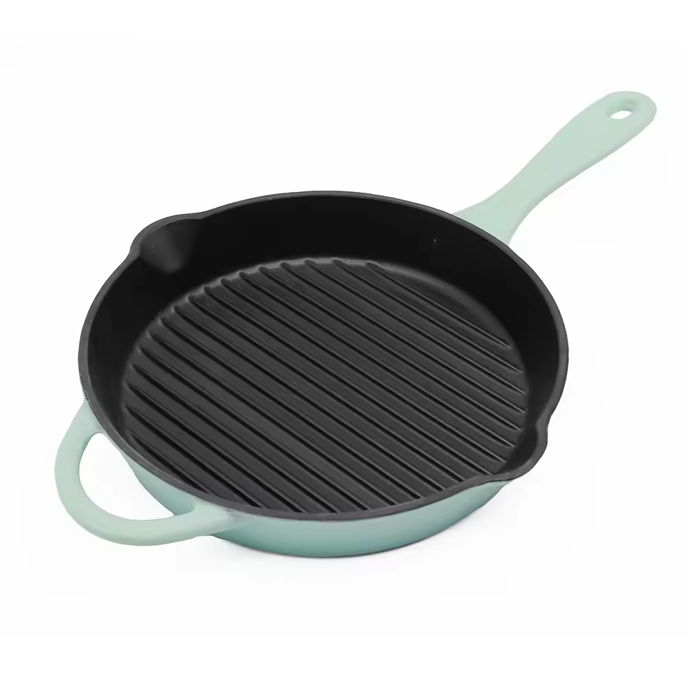 Houseware Non Stick 26cm Frying Pan Green Cast Iron Cookware Grill Roasting Pan Red Enamel Nonstick high-quality Frying Pan set
