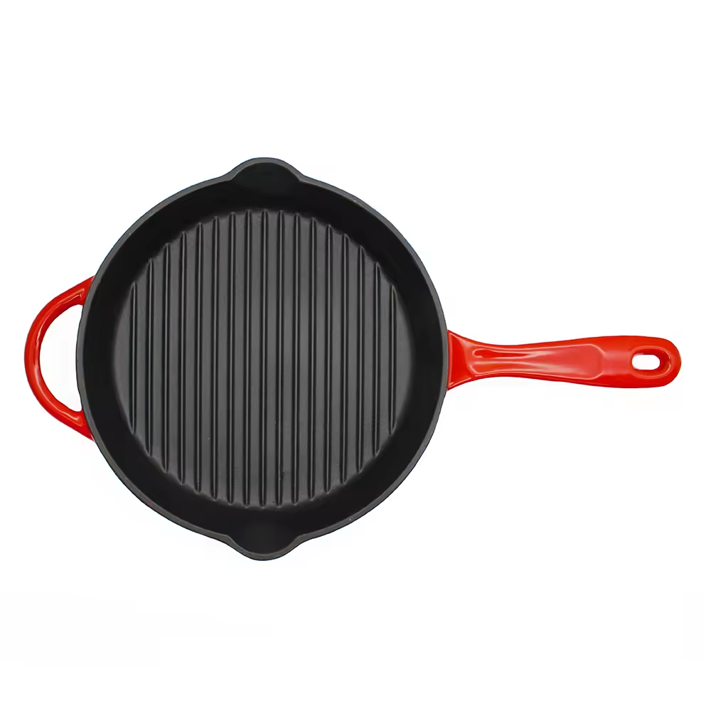 Houseware Non Stick 26cm Frying Pan Green Cast Iron Cookware Grill Roasting Pan Red Enamel Nonstick high-quality Frying Pan set