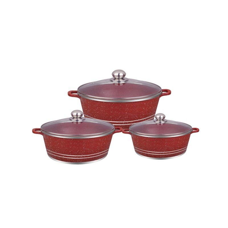 Ucclife stock classic series 6pcs 32/36/40cm aluminum kitchen cookware non- stick pot sets