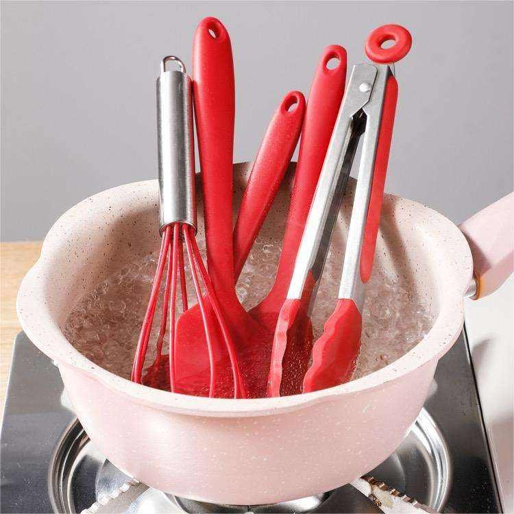 Nordic Luxury Stainless Steel Nylon Kitchen Household Items Cooking Utensils Kitchenware Set