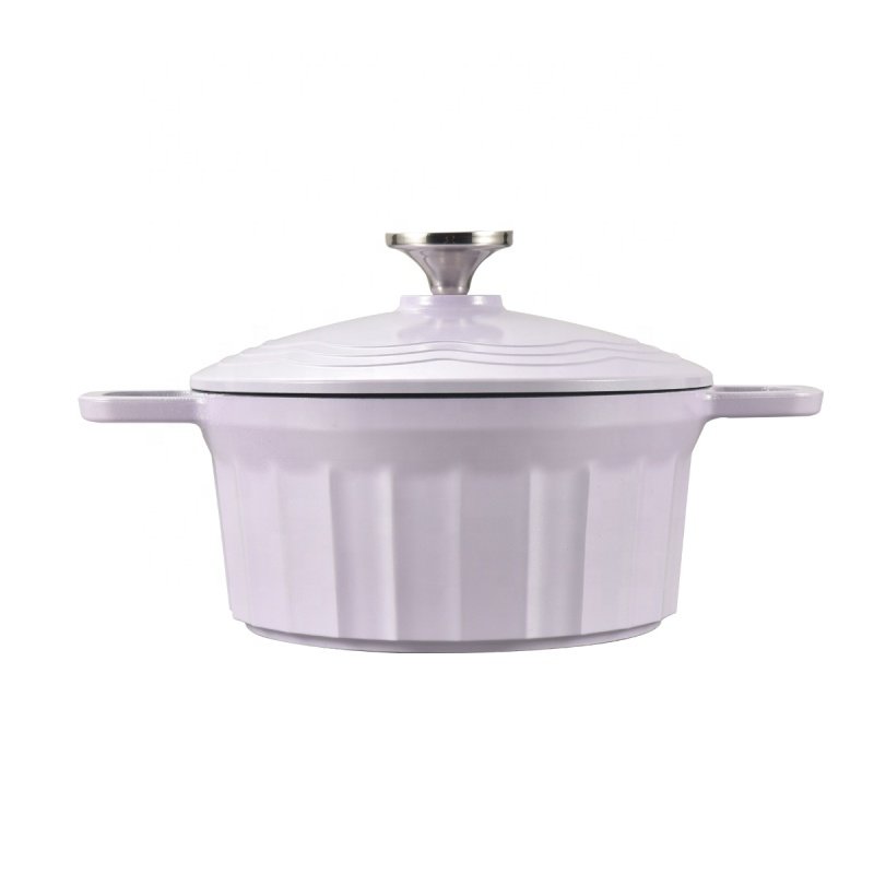 Custom non stick cookware set cast aluminum ceramic pot enamel pots