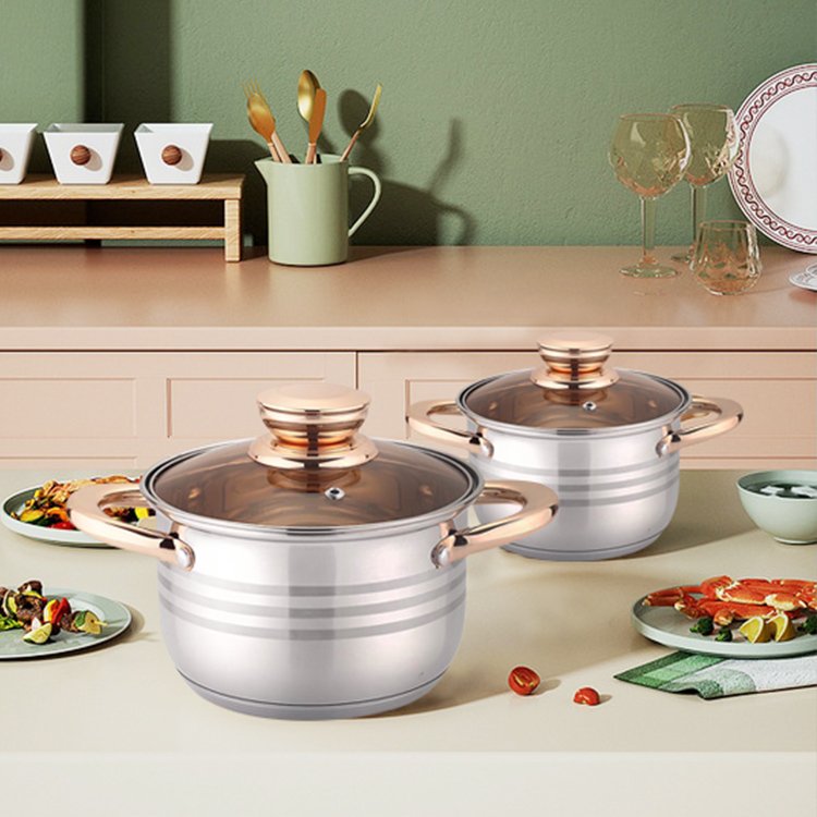 Factory oem size cookware set cooking pot and pan nonstick frypan saucepan stainless steel cook ware set
