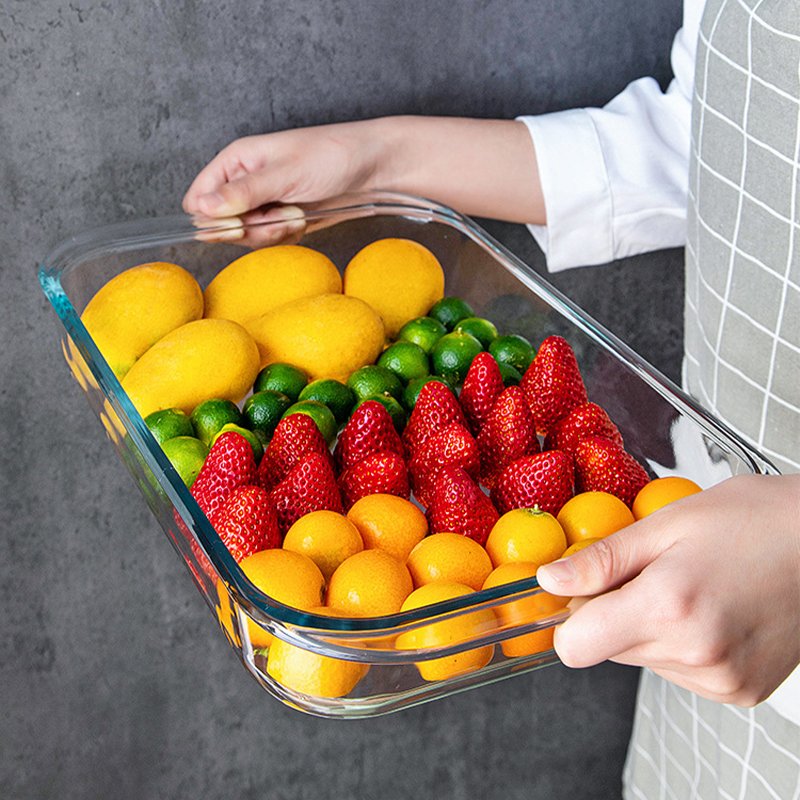 Plates Clear Glass Baking plate 1.0L-3.5L Rectangular Tempered Glass Pyrex Baking Pan Glass Baking Dish Set