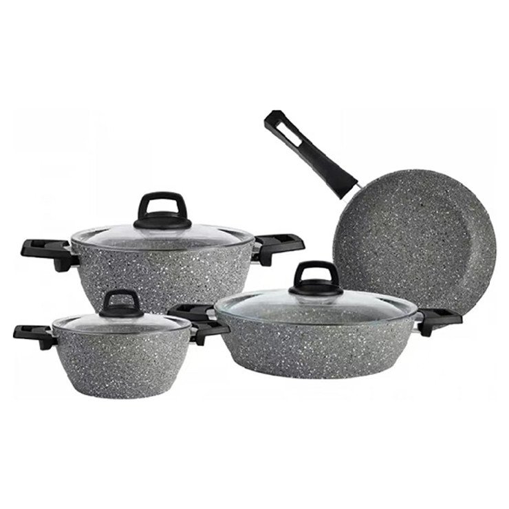 YongKang Factory 7 pcs hot sale forged Aluminum Non Stick Kitchen Wear Cookware pots and pans Set