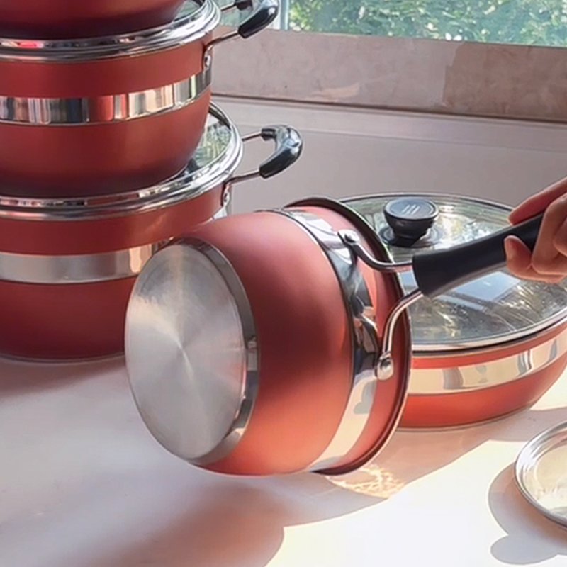 wholesale stainless steel cookware set induction kitchenware cooking soup & stock pots nonstick frying pan juego de ollas