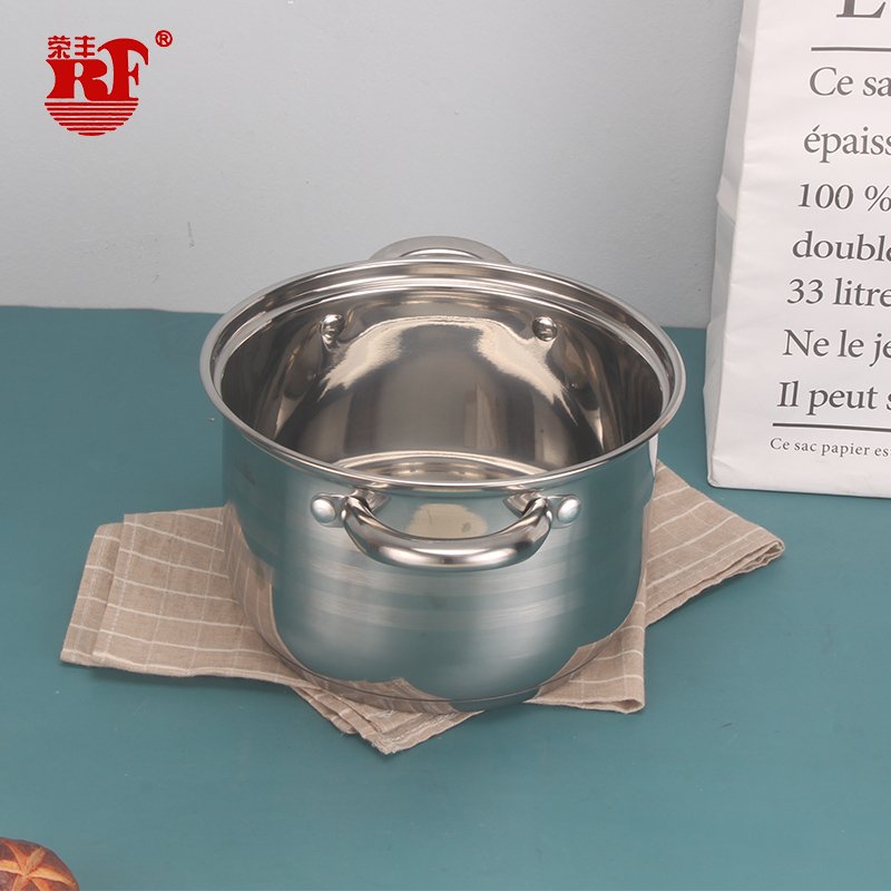 RF European Style Milano 12 Piece Stainless Steel Cookware Set Original Color with Clear Glass Lid