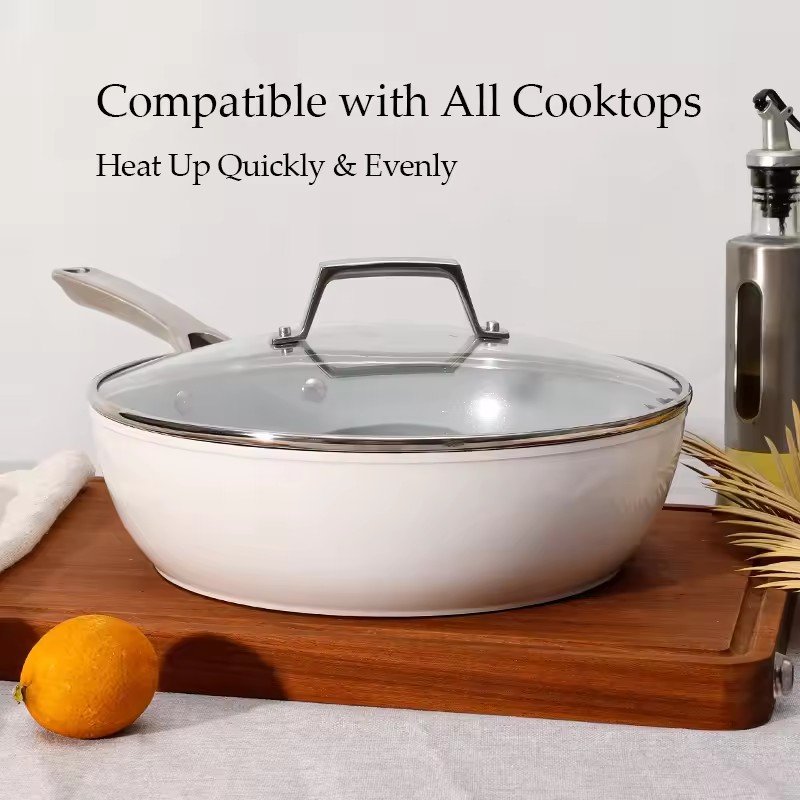 Non-stick Aluminium Ceramic Cookware Set Household Multi-functional Induction Pot and Pans Set