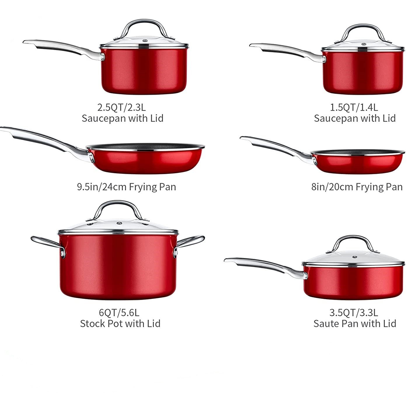 Custom LOGO Aluminum Cooking Ware Cookware Set Non-stick Set For Home Cooking
