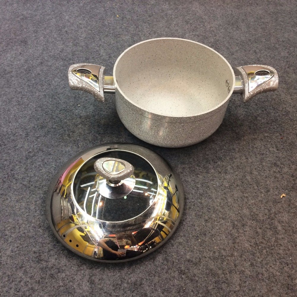 6pcs aluminum granite painting non-stick sauce pot 20-30CM non-stick cookware set