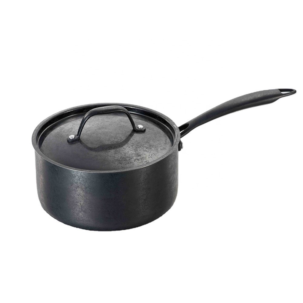 New Design Black Retro Stainless Steel Kitchenware 6Pcs Tri-ply Cookware Set