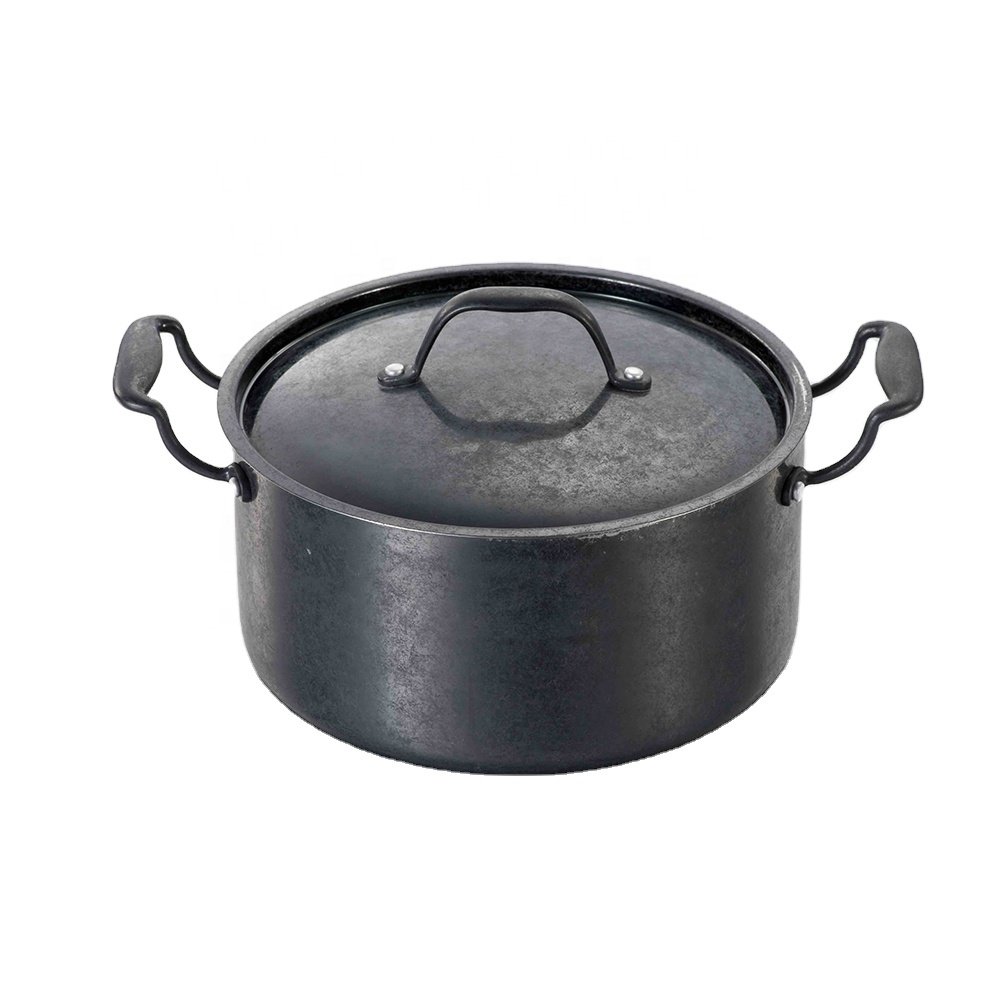 New Design Black Retro Stainless Steel Kitchenware 6Pcs Tri-ply Cookware Set