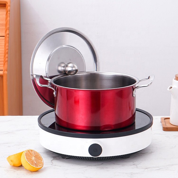 Factory Direct Sale 6pcs Color Cookware Set 16/18/20cm Stainless Steel Cooking Pots Casserole Kitchen Cookware Set