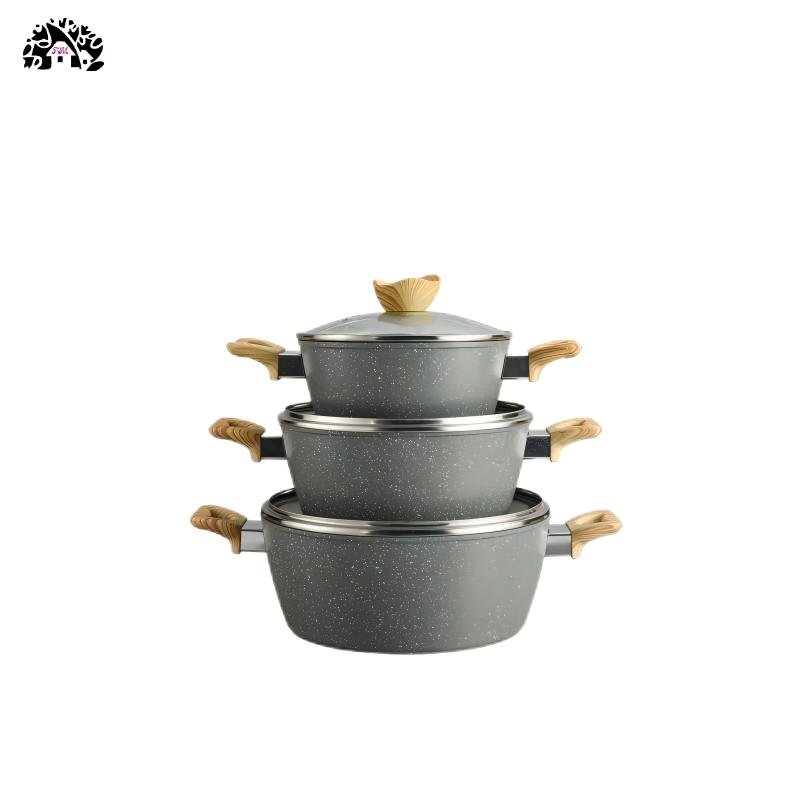 Factory Direct Sale Aluminium Frying Pans Aluminum Nonstick Saute Pans Induction Cookware Set Medical stone frying pan 10pcs co