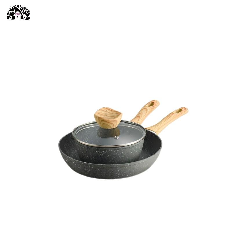 Factory Direct Sale Aluminium Frying Pans Aluminum Nonstick Saute Pans Induction Cookware Set Medical stone frying pan 10pcs co